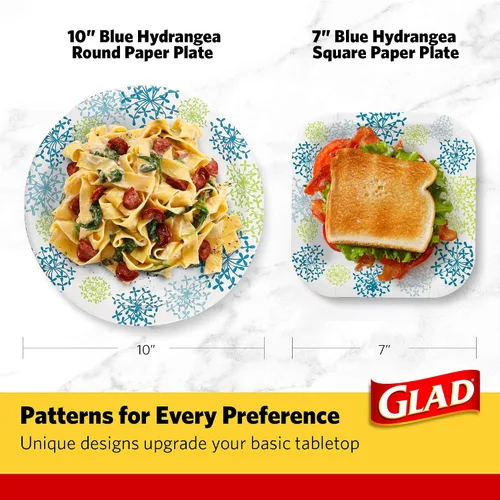 Vista 6 de Glad - Platos de papel desechables cuadrados para todas las ocasiones