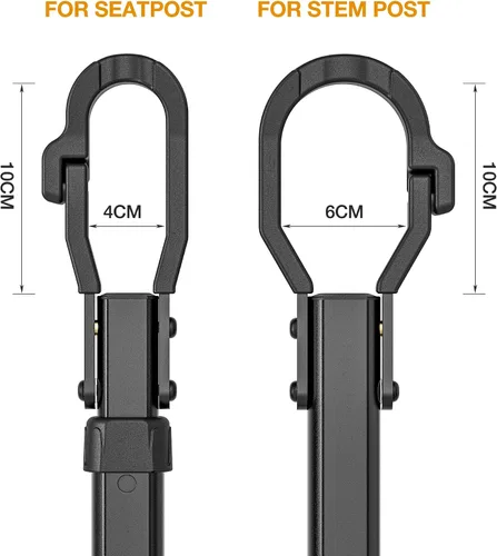 Vista 5 de Adaptador de barra transversal de bicicleta para portabicicletas – Barra transversal de tubo superior ajustable – Barra adaptadora de bicicleta