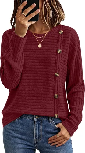Vista 7 de WIHOLL Suéteres de otoño para mujer, trajes de profesor, camisas de manga Verde