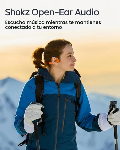 Vista 5 de SHOKZ OpenRun Pro 2 Auriculares deportivos Bluetooth con conducción ósea Naranja
