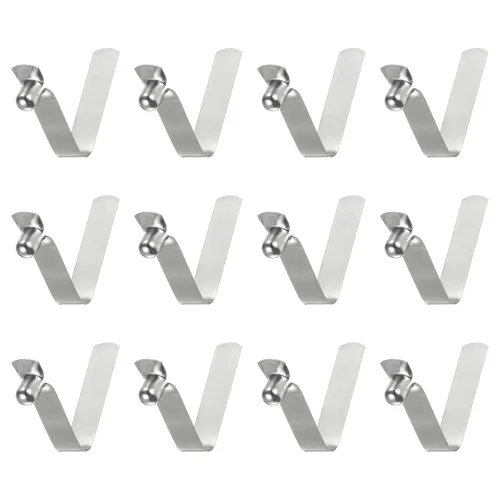 Vista 7 de HARFINGTON 12 unids botón único kayak paleta broche resorte clip 0.630x0.220 in 65Mn resorte acero en forma de V hueco elevación telescópica tubo