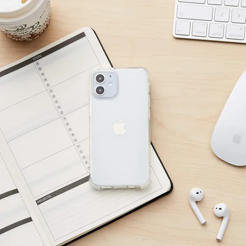 Vista 5 de Amazon Basics Funda protectora a prueba de golpes para iPhone 12 mini, transparente
