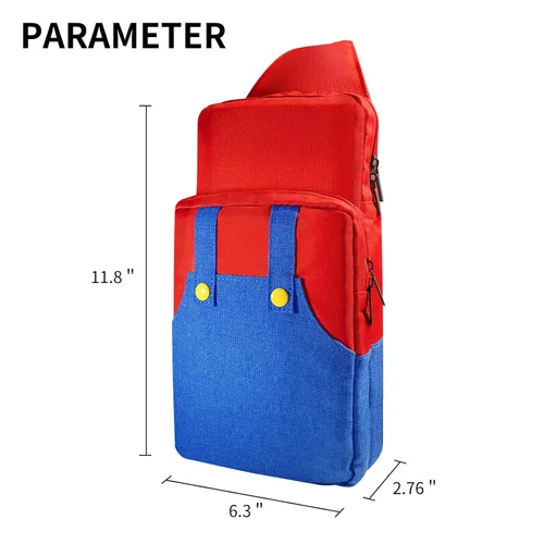 Vista 8 de THRCIFLO Portable Crossbody Travel Bag for Nintendo SwitchSwitch LiteSwitch OLED,Cute Shoulder Bag Backpack for Super Mario, Durable Carrying Sling