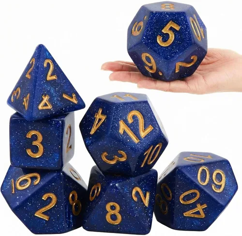 Vista 7 de Arrowbash 6 Piezas Dados Poliédricos Jumbo de Espuma de 3.94 Pulgadas, Juego de 6 Dados Poliédricos de 4, 6, 8, 10, 12 Lados, Regalos