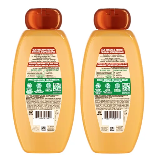 Vista 10 de Garnier Whole Blends Honey Treasures Champú reparador, para cabello seco y dañado, 22 onzas líquidas, 2 unidades (el embalaje puede variar)