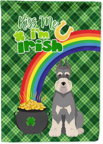 Vista 148 de Caroline's Treasures WDK4731GF - Bandera decorativa para jardín del día de San Patricio, color negro y tostado, Airedale Terrier, para jardín