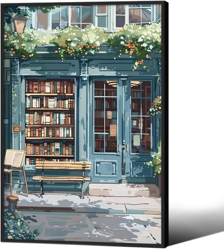 Vista 16 de Haitunone Arte de Pared de Lectura Femenina Victoriana Academia Oscura Libros Melancólicos Póster Pintura al Óleo Antigua Impresiones en Lienzo