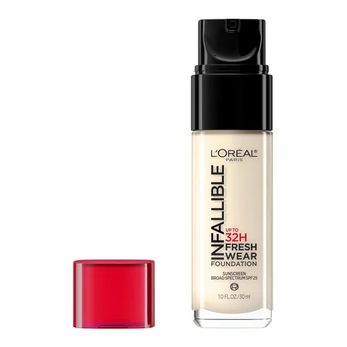 Vista 24 de L'Oreal Paris Maquillaje Infallible - Base ligera de maquillaje resistente hasta 32 horas, tono 390 Rosa Perla, 1 fl oz, el empaque puede variar