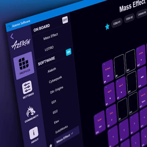 Vista 4 de AZERON Paquete de teclado – Teclado programable con una mano – Joystick Elite efecto Hall y 30 teclas programables, soporte magnético y cintas