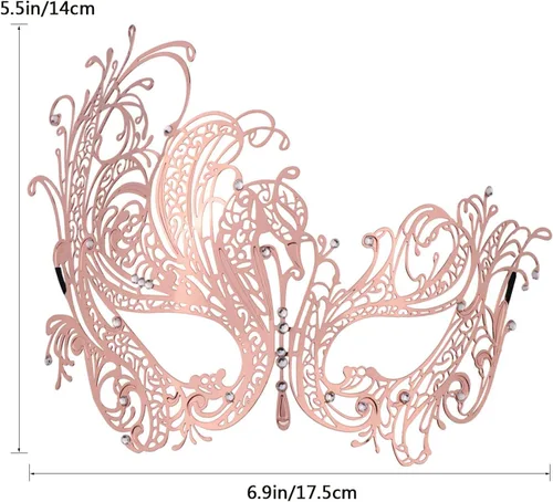 Vista 2 de Thmyo Paquete de 2 máscaras para parejas, carnaval veneciano, Mardi Gras, máscara de baile