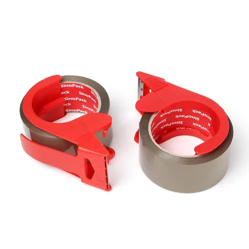 Vista 6 de Cinta de embalaje marrón resistente, paquete de 2 unidades de 1.88 pulgadas x 55 yardas con dispensador de cinta de embalaje marrón para envío