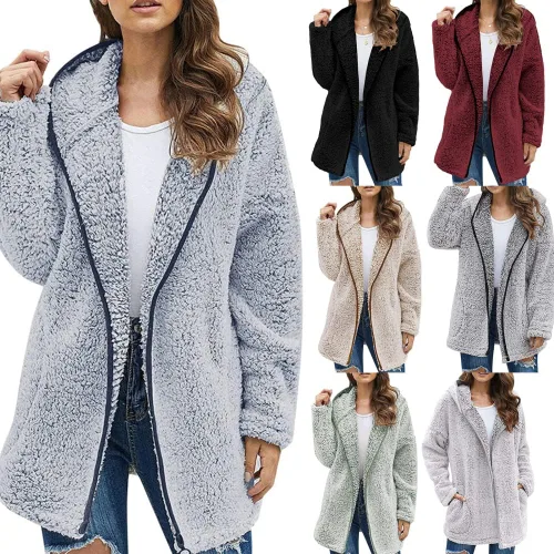 Vista 6 de Ropa de otoño para mujer, con solapa frontal abierta, para salir de noche