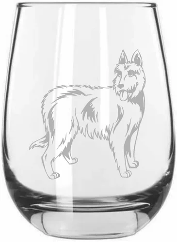 Vista 34 de Shar Pei (chino) - Vaso de vino sin tallo grabado para perro, 15.25 onzas