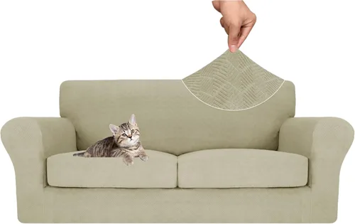 Vista 99 de MAXIJIN 2 piezas de fundas para silla con brazos, funda para silla de sofá para sala de estar, funda elástica para perros para una silla con 1 cojín
