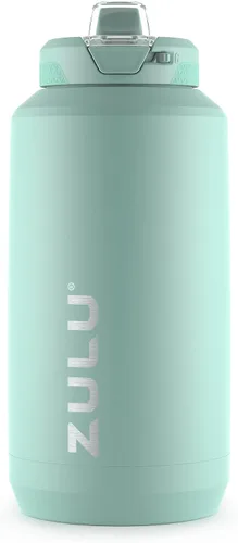 Vista 13 de ZULU Goals - Botella de agua de acero inoxidable con gran capacidad, aislada al vacío Jarra reutilizable con asa Tapa a prueba de fugas