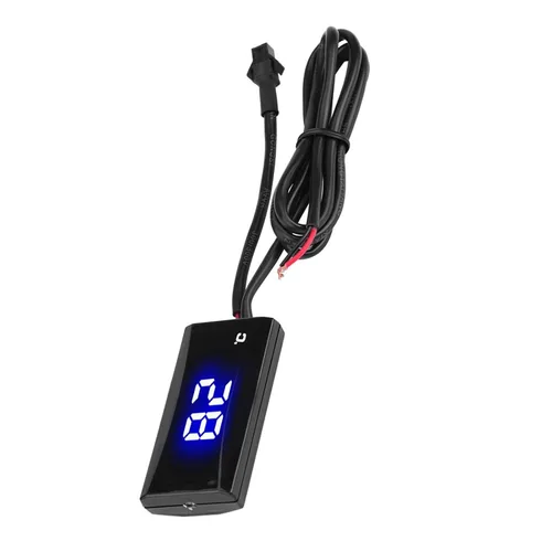 Vista 2 de Universal Motorcycle Thermometer Flashing Warning Meter 0-120 Degrees Celsius Gauge for Racing Scooter Riders