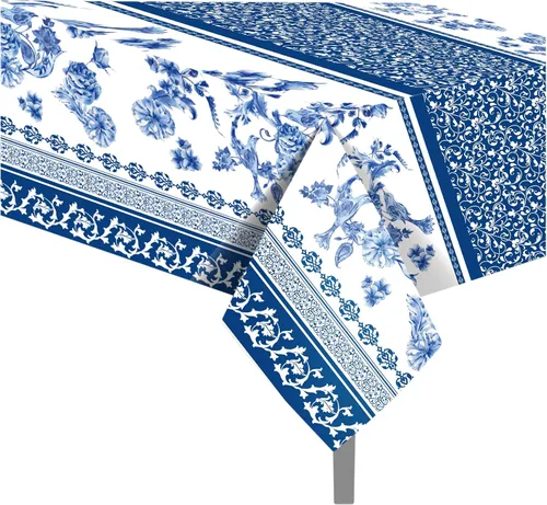 Vista 49 de 1 paquete de mantel de plástico con diseño de bandera americana del 4 de julio para fiesta, 54 x 87 pulgadas de largo, mantel rectangular para bufé