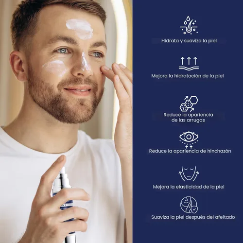 Vista 7 de Uttse Hidratante facial 6 en 1 para hombre: crema facial para hombres, reduce el aspecto de las bolsas para los ojos, las ojeras y la hinchazón