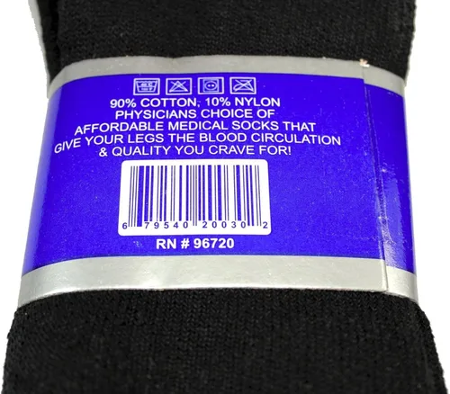 Vista 4 de L&M LM - 12 pares de calcetines diabéticos unisex 9-11, 10-13, 13-15, negro, gris, blanco