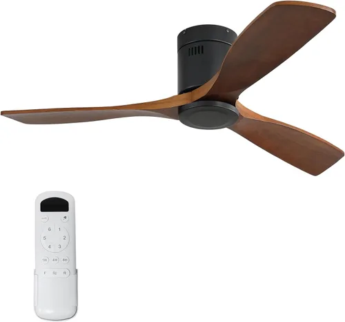 Vista 24 de Sofucor - Ventilador de techo de 52 pulgadas sin luces, moderno, de madera maciza, con control remoto, 5000 CFM de alto flujo de aire, motor CC