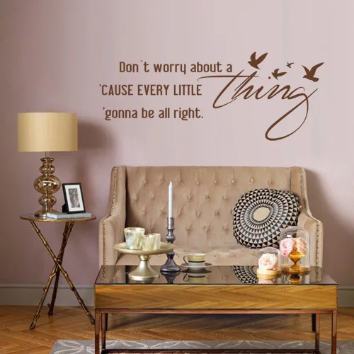 Vista 2 de Dont Worry About a Thing - Adhesivo decorativo para pared de vinilo (8.0 in x 22 pulgadas)