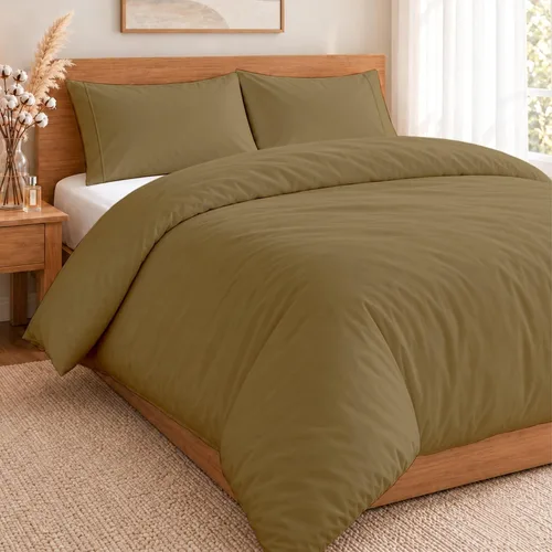 Vista 73 de ARlinen Juego de funda de edredón de tamaño individual, 100% algodón egipcio, juego de ropa de cama de 3 piezas con cierre de cremallera, incluye 1