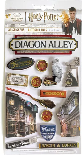 Vista 3 de Paper House Productions Harry Potter - Hoja de calcomanías 3D troqueladas para álbum de recortes - Diagon Alley, paquete de 3