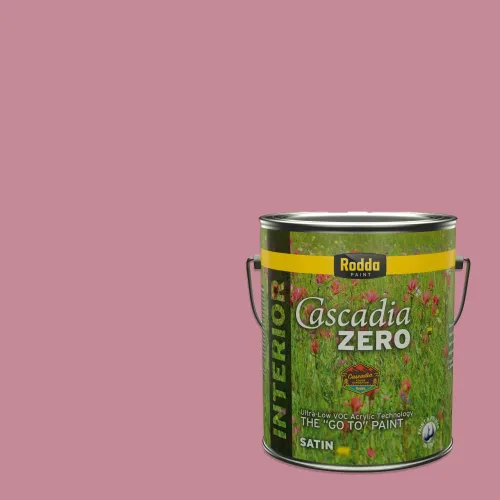 Vista 203 de Rodda Paint CASCADIA ZERO - Pintura satinada e imprimación para interiores en uno, 1 galón, Lady Flower Flor de señora