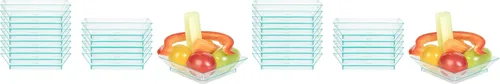 Vista 13 de Restaurantware Mini platos de degustación de 2.5 x 2.5 pulgadas, 20 platos cuadrados desechables de plástico, platos de plástico transparente
