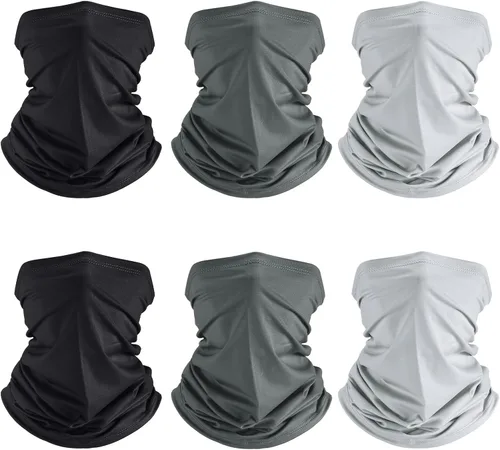 Vista 15 de Geyoga 6 piezas de protección UV para el verano, polaina de cuello refrescante, ropa para la cara, polaina para cuello, bufanda, protector solar