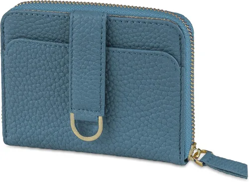 Vista 12 de Vaultskin Cartera pequeña para mujer, tarjetero de cuero con bloqueo RFID con bolsillo para monedas con cremallera, bolsillo para efectivo