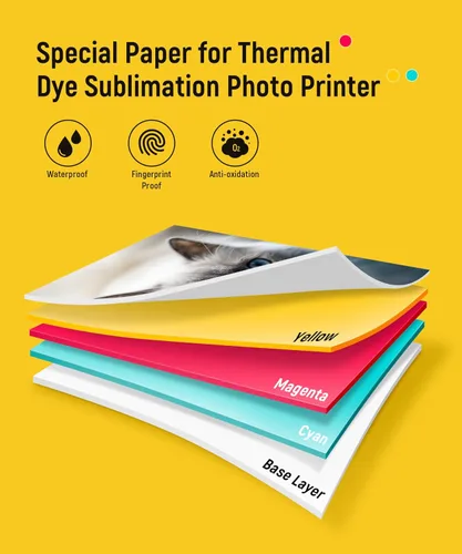 Vista 5 de Liene Amber M100/M200/M110/M210 - Papel y cartucho para impresora fotográfica de 4 x 6 pulgadas, 1 repuesto de cartucho y 40 papeles fotográficos