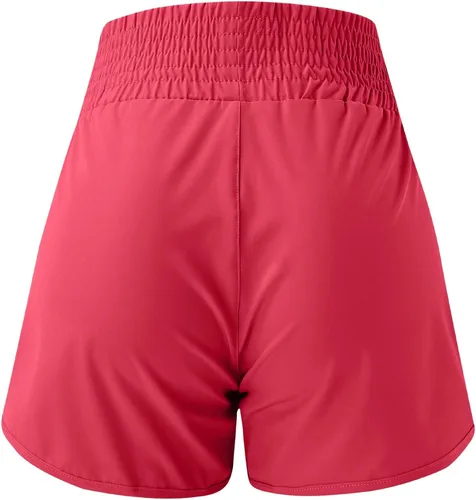 Vista 4 de Butt Lifting Shorts Sports High Rise Sporty Cotton High Waisted Comfy Shorts for Women Trousers Cargo Shorts Pants Red