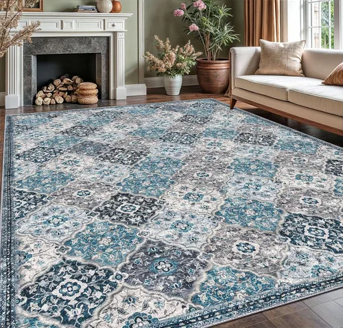 Vista 54 de KILOCOCO Alfombra marroquí pequeña, de 2 x 3 pies, color negro/dorado, súper suave, lavable, para interiores, vintage, lavable, antideslizante