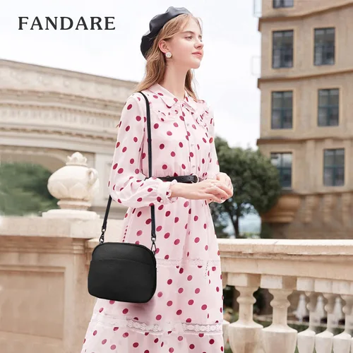 Vista 2 de FANDARE Bolsos de hombro para mujer, bolso ligero de cuero genuino