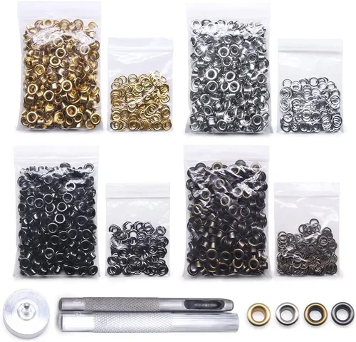 Vista 9 de SEMINI Kit de 800 ojales Gronmets de 0.138 in con 3 piezas de herramientas de instalación para zapatos, ropa, bolsa de manualidades, 4