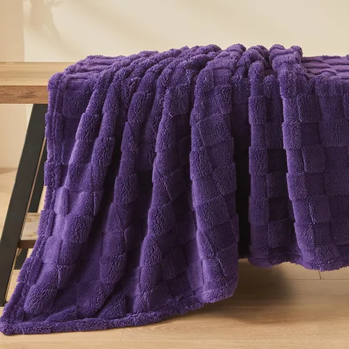 Vista 74 de NEWCOSPLAY Manta súper suave de franela sedosa de alta calidad con diseño de punto gofre 3D, ligera, para uso en todas las estaciones