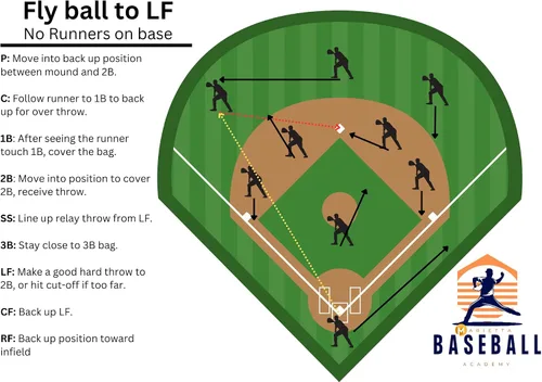 Vista 5 de Guía de entrenamiento de béisbol y softbol juvenil - 40 situaciones defensivas con posicionamiento y roles del jugador - Libro de jugadas