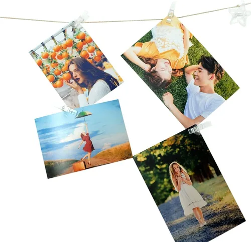 Vista 3 de 100 unidades de mini pinzas para fotos, pinzas para colgar en la pared, decoración para dormitorio, para fotos polaroid, obras de arte para niños