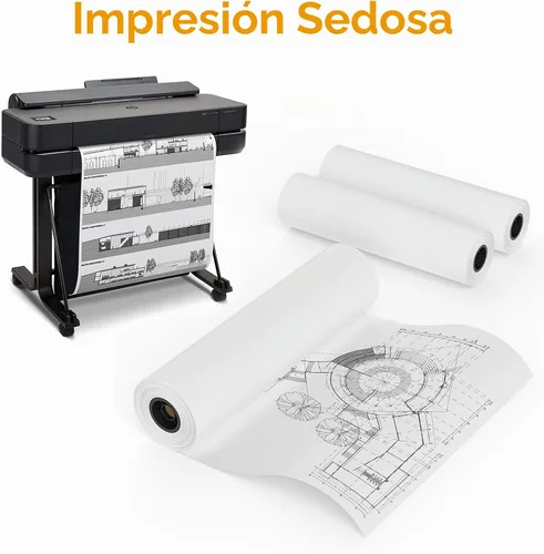 Vista 5 de MFLABEL Papel de formato ancho de 24 "x 150 ', 1 Rollos de Bonos CAD Rollos de 20lb 2" Core para impresión CAD en impresoras de chorro de tinta