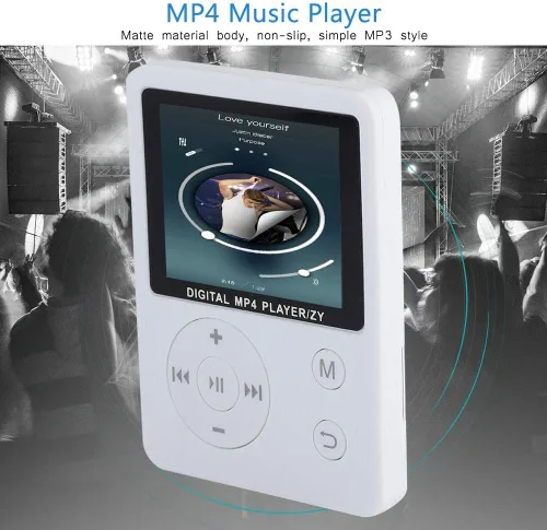 Vista 6 de MP3 portátil ligero y delgado, reproductor de música MP4 con altavoz auricular HiFi sin pérdida de sonido y ranura para tarjeta TF, reproductor