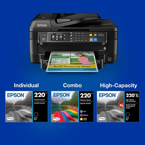 Vista 5 de Epson 220 DURABrite Ultra Ink Cartucho de Tinta de Alta Capacidad Negro (T220XL120-S) Funciona con WorkForce WF-2630, WF-2650, WF-2660, WF-2750