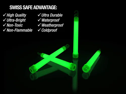 Vista 3 de Swiss Safe Premium - Barras luminosas de 6 pulgadas extra brillantes, más de 12 horas de duración, listas para emergencias
