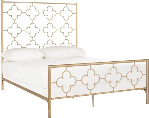 Vista 8 de Safavieh Home Morris - Cama marroquí de oro antiguo, tamaño matrimonial Dorado antiguo
