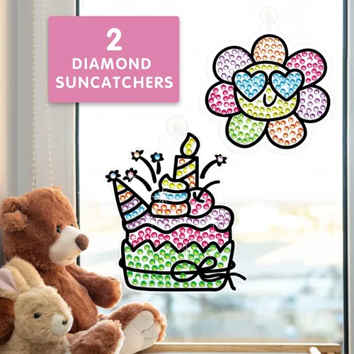 Vista 6 de BEARUN Gem Art, kit de pintura de diamantes para niños, gran joya 5D, artes y manualidades para niñas de 6 a 12 años, crea tus propias calcomanías