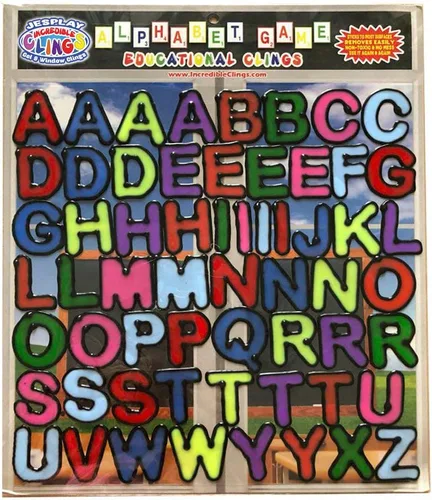 Vista 2 de Adhesivos de gel para ventana de alfabeto y letra para niños (juego doble de 60 unidades), calcomanías para ventana para niños pequeños, calcomanías