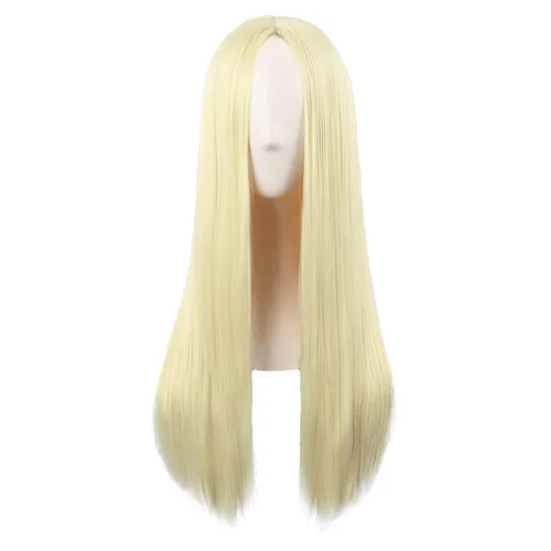 Vista 18 de MapofBeauty - Peluca sintética larga especial para mujer, de 28 pulgadas (70 cm), cabello lacio, color negro