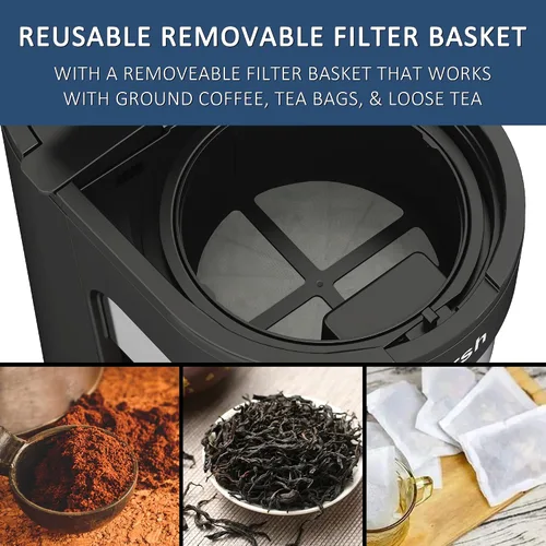 Vista 2 de wirsh Máquina de té helado con jarra de 3QT, cafetera de café helado con control de intensidad y filtro reutilizable, perfecta para café helado Negro
