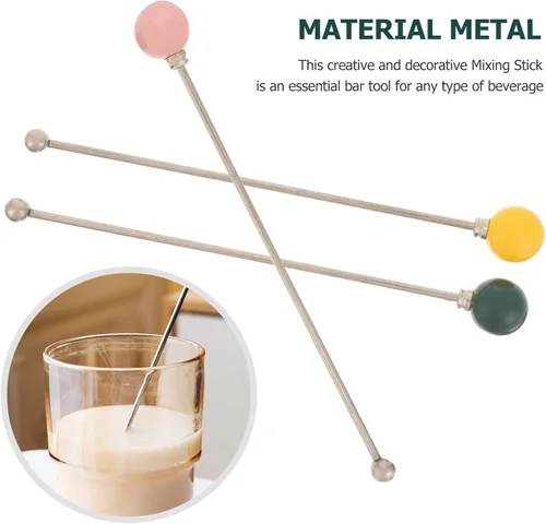 Vista 7 de SEWACC 3 palitos de metal para bebidas reutilizables para cócteles y varillas de revolver para fiestas de vacaciones y uso diario