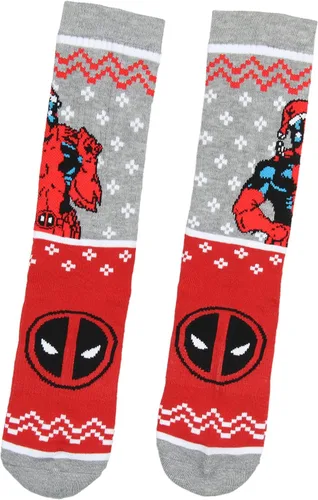 Vista 5 de Marvel Deadpool - Calcetines deportivos gruesos y suaves, 2 pares de calcetines deportivos, Multi colorido